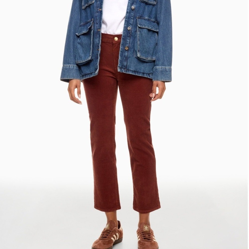 DL1961 Mara Straight Leg Corduroy Pants Rust Red Mid Rise Ankle Gorpcore 28